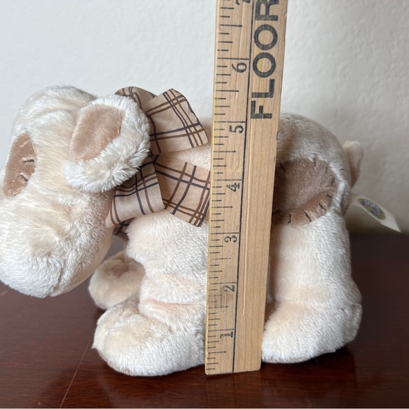 Soft Classics 8" Plush Tan Puppy Dog Rattle Plaid Bow Patches Toys R Us - Picture 7 of 9